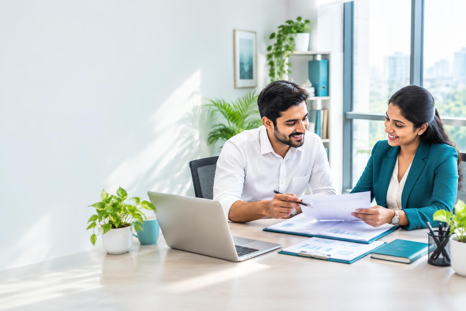 Illustrative business consultation with a financial advisor